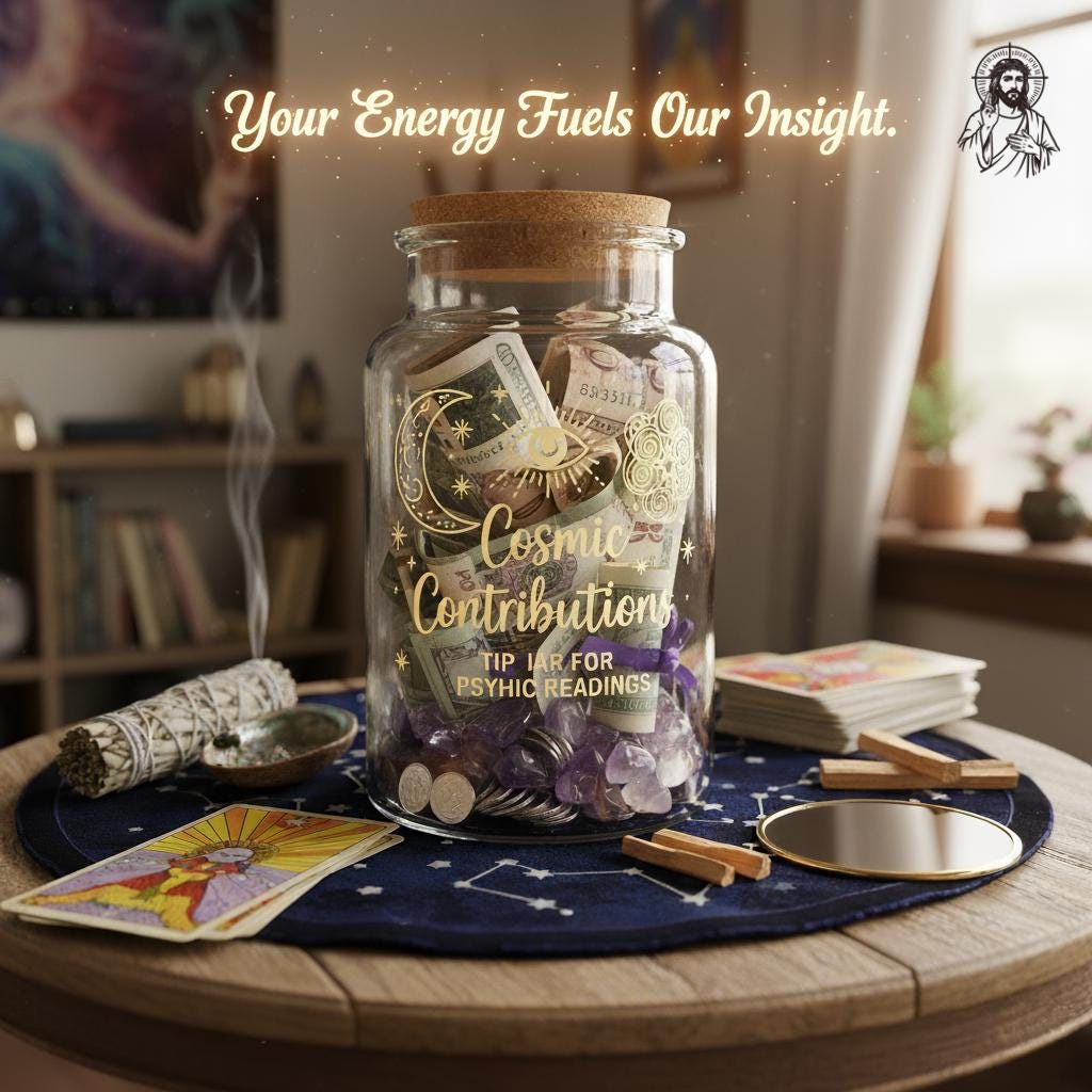Psychic TIP JAR, Gratitude - Aerons Visions